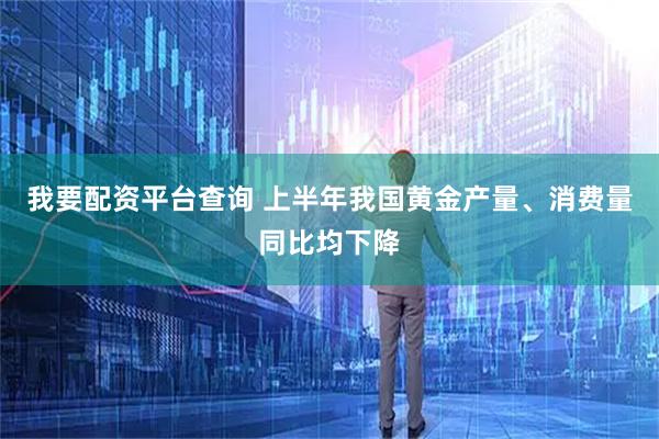 我要配资平台查询 上半年我国黄金产量、消费量同比均下降