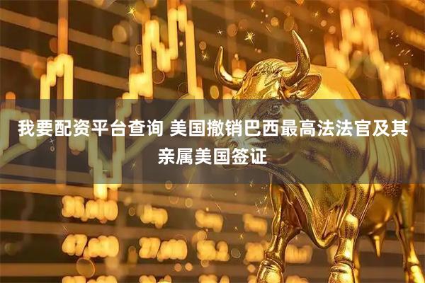 我要配资平台查询 美国撤销巴西最高法法官及其亲属美国签证