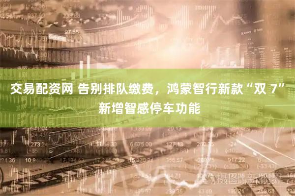交易配资网 告别排队缴费，鸿蒙智行新款“双 7” 新增智感停车功能